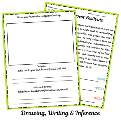 Harvest Festivals | Short Reading Comprehension Creative Worksheet