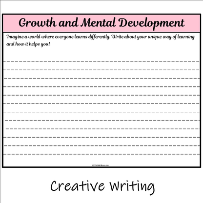 Growth and Mental Development | Main Idea and Supporting Details Reading Passage and Questions