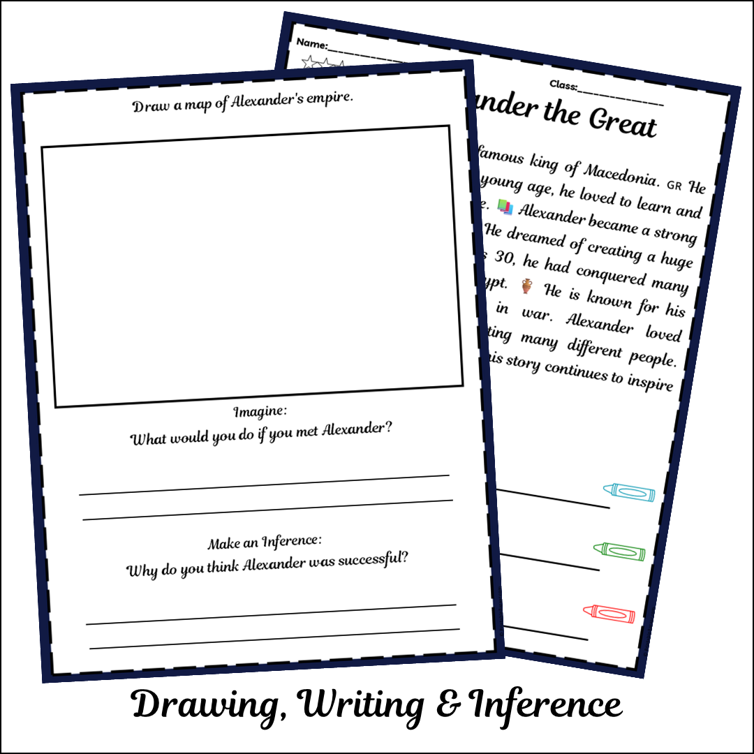Alexander the Great | Short Reading Comprehension Creative Worksheet