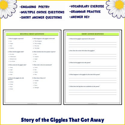 Story of the Giggles That Got Away | Poem Grammar Worksheet Printable Activity