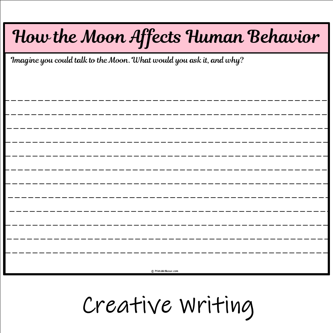 How the Moon Affects Human Behavior | Main Idea and Supporting Details Reading Passage and Questions