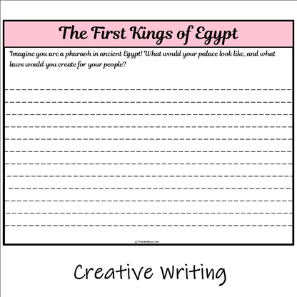 The First Kings of Egypt | Main Idea and Supporting Details Reading Passage and Questions