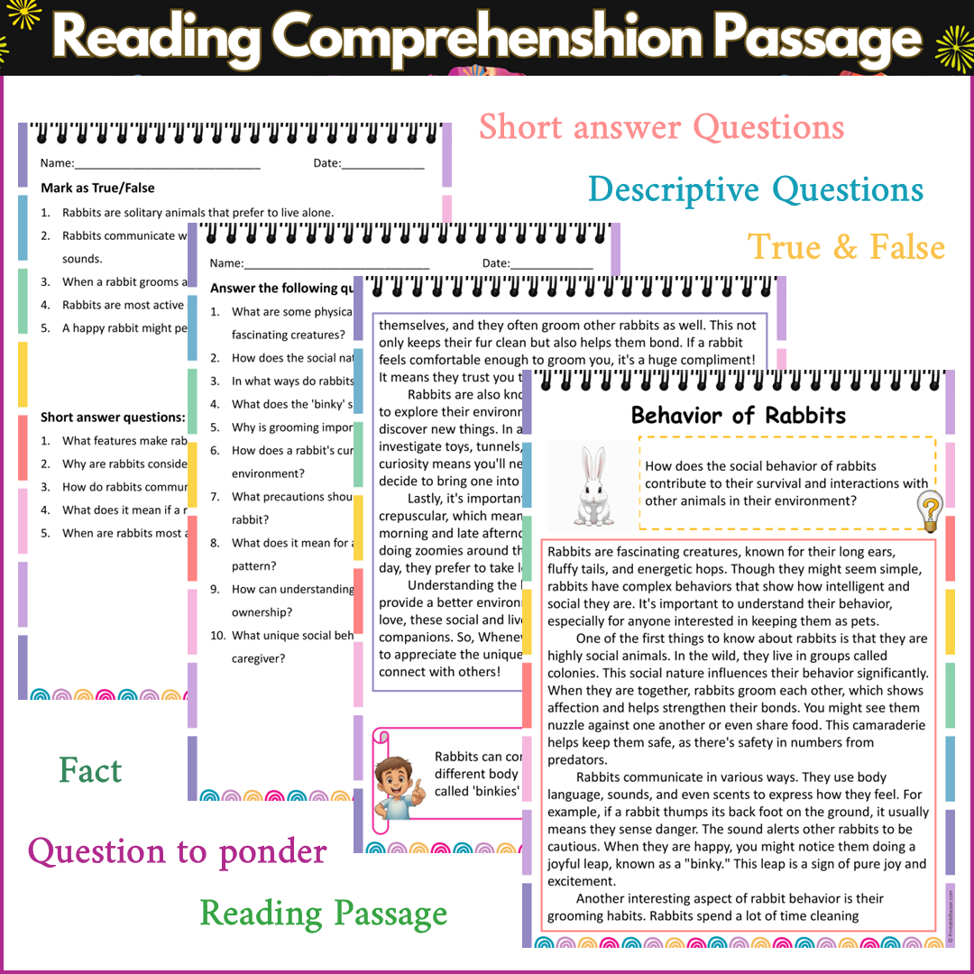 Behavior of Rabbits | Reading Comprehension Passage and Questions