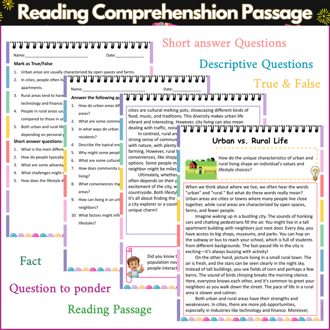 Urban vs. Rural Life | Reading Comprehension Passage and Questions