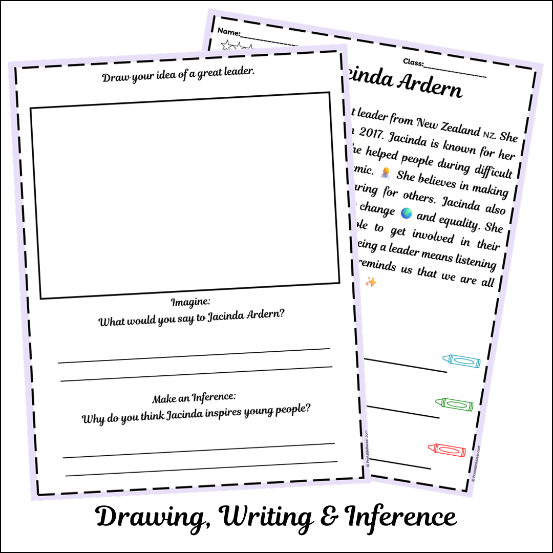 Jacinda Ardern | Short Reading Comprehension Creative Worksheet