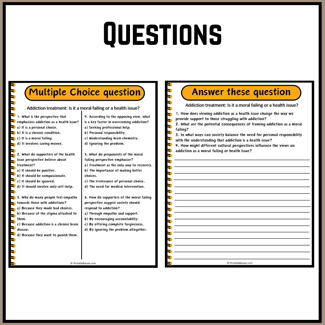 Addiction treatment: Is it a moral failing or a health issue? | Debate Case Study Worksheet