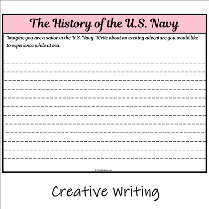 The History of the U.S. Navy | Main Idea and Supporting Details Reading Passage and Questions