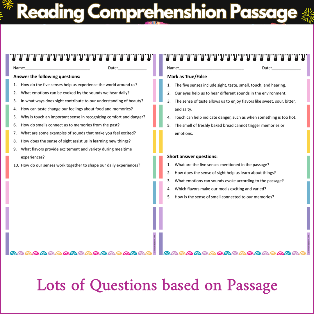 The Five Senses | Reading Comprehension Passage and Questions