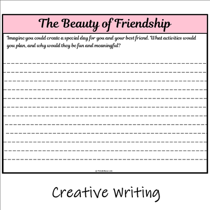 The Beauty of Friendship | Main Idea and Supporting Details Reading Passage and Questions