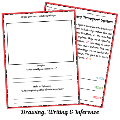 Interplanetary Transport System | Short Reading Comprehension Creative Worksheet