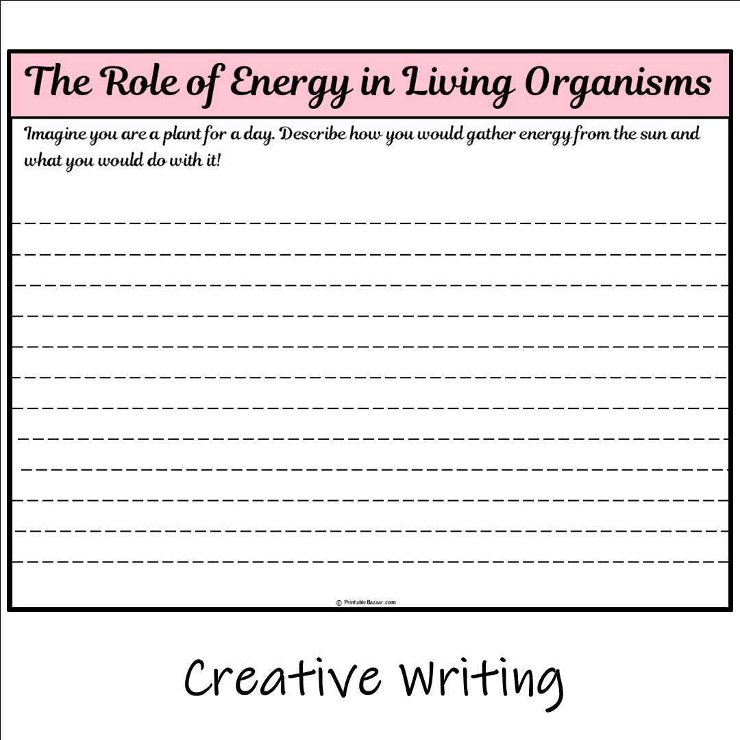 The Role of Energy in Living Organisms | Main Idea and Supporting Details Reading Passage and Questions