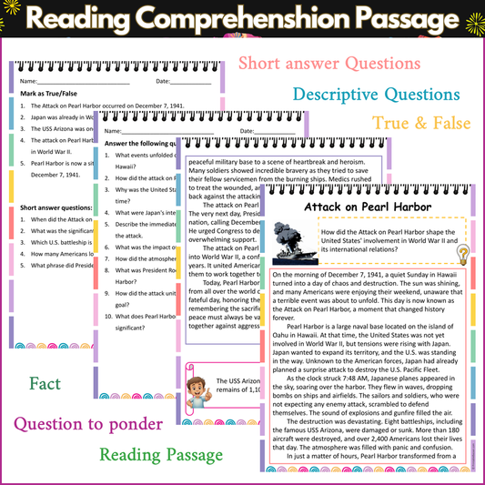 Attack on Pearl Harbor | Reading Comprehension Passage and Questions