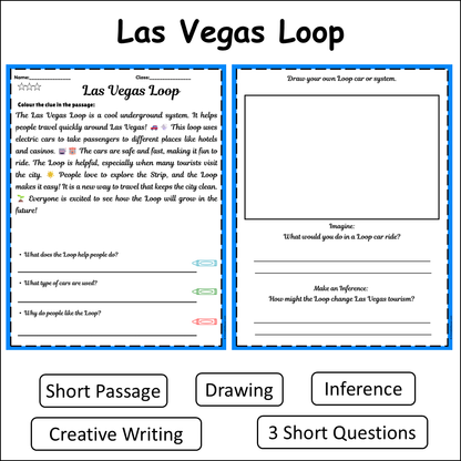 Las Vegas Loop | Short Reading Comprehension Creative Worksheet