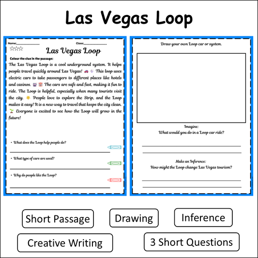 Las Vegas Loop | Short Reading Comprehension Creative Worksheet