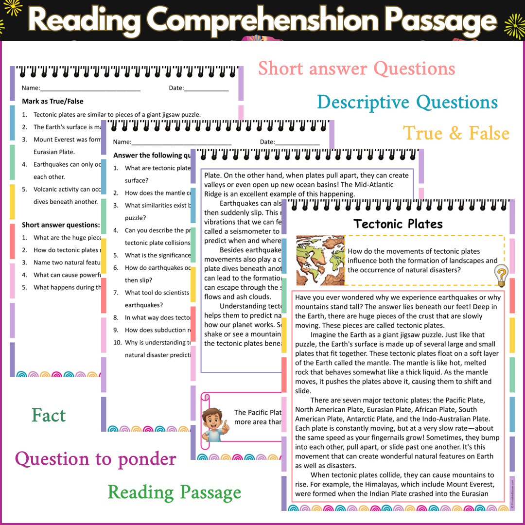 Tectonic Plates | Reading Comprehension Passage and Questions