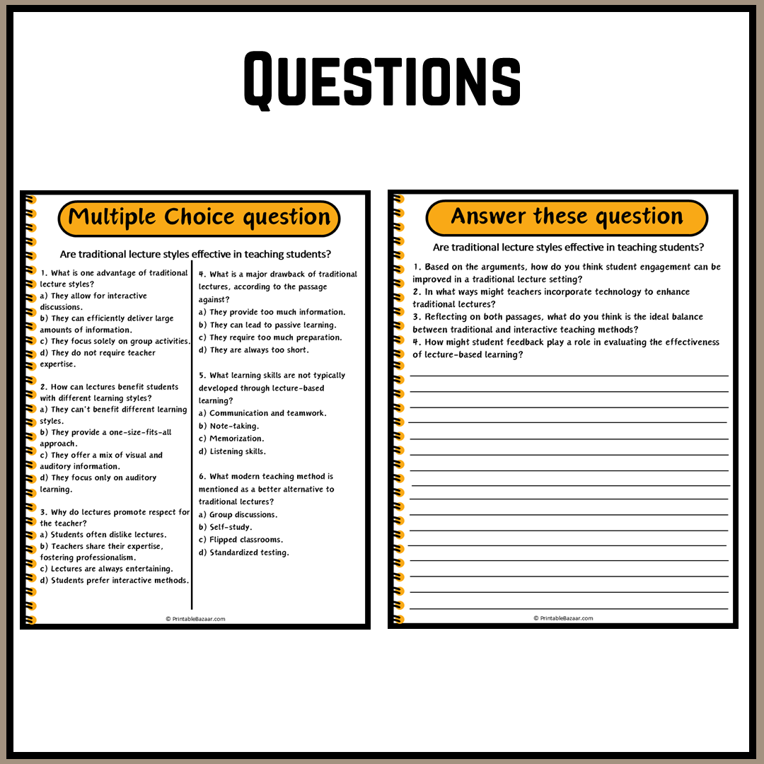 Are traditional lecture styles effective in teaching students? | Debate Case Study Worksheet