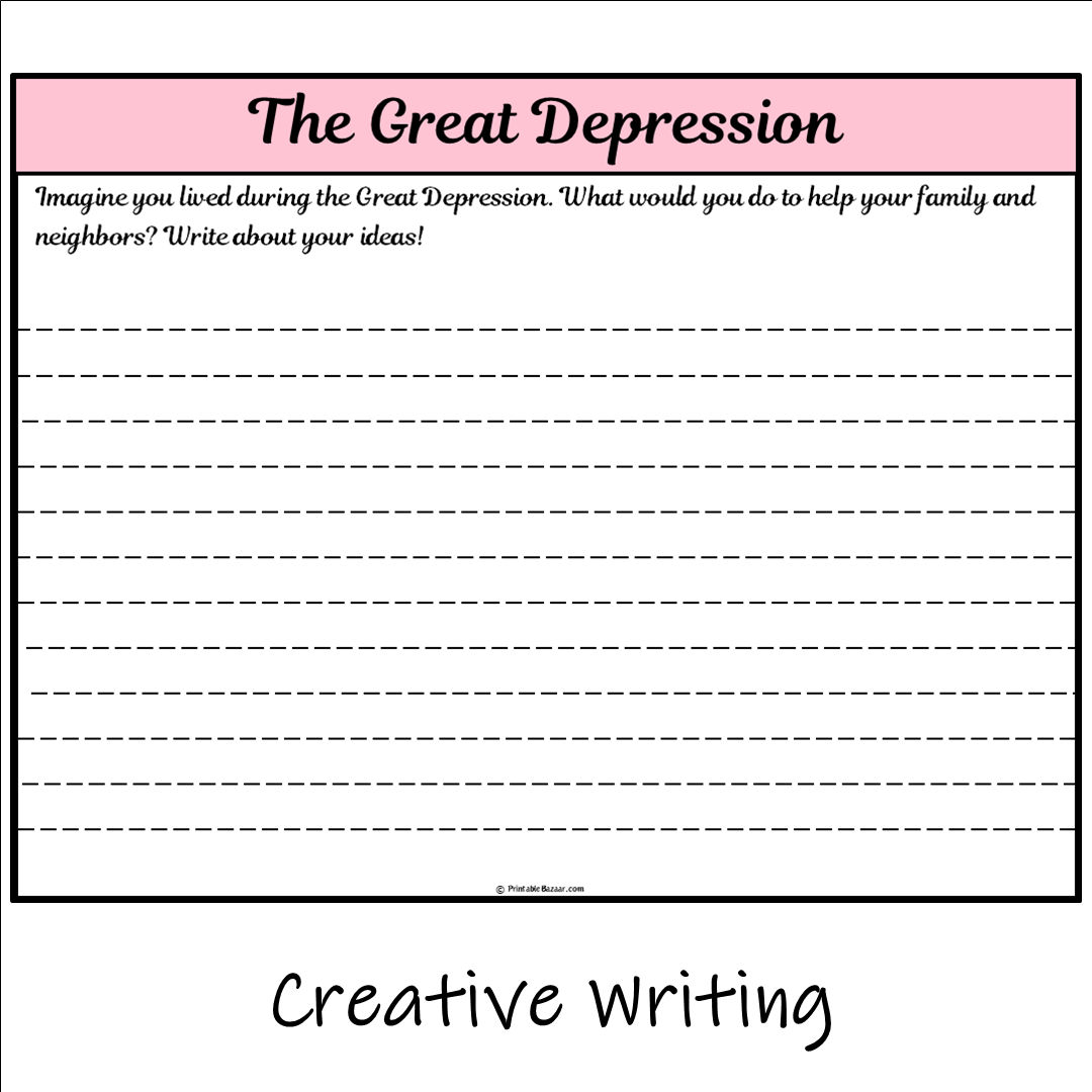 The Great Depression | Main Idea and Supporting Details Reading Passage and Questions