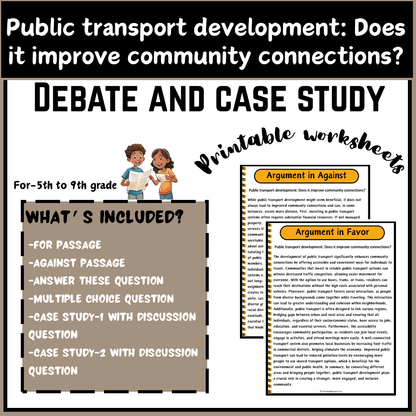 Public transport development: Does it improve community connections? | Debate Case Study Worksheet