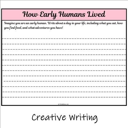 How Early Humans Lived | Main Idea and Supporting Details Reading Passage and Questions