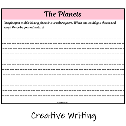 The Planets | Main Idea and Supporting Details Reading Passage and Questions