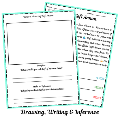 Kofi Annan | Short Reading Comprehension Creative Worksheet