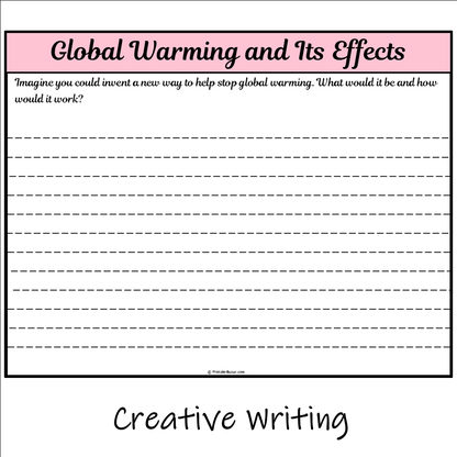 Global Warming and Its Effects | Main Idea and Supporting Details Reading Passage and Questions