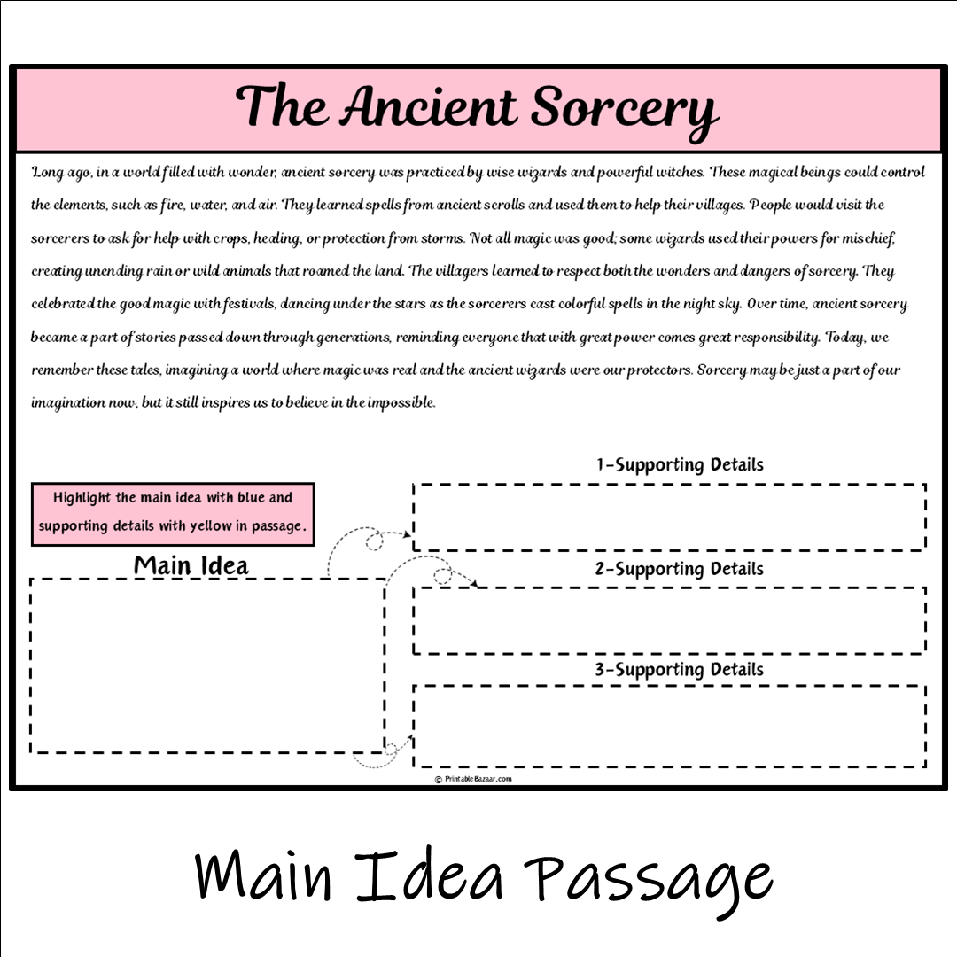 The Ancient Sorcery | Main Idea and Supporting Details Reading Passage and Questions