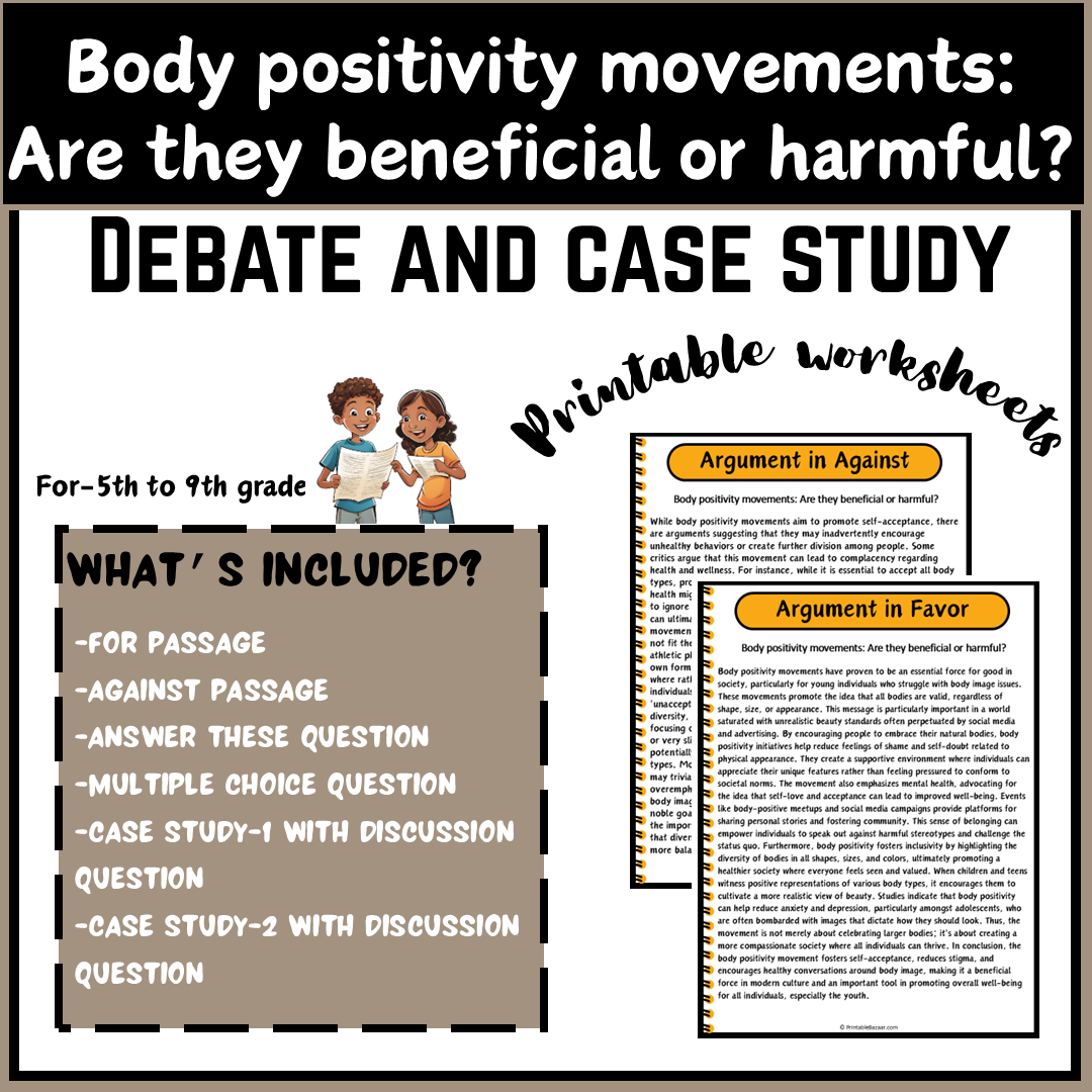 Body positivity movements: Are they beneficial or harmful? | Debate Case Study Worksheet