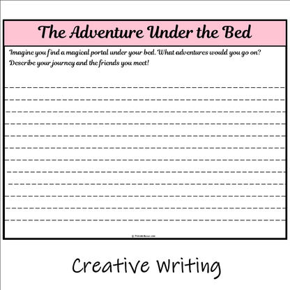 The Adventure Under the Bed | Main Idea and Supporting Details Reading Passage and Questions