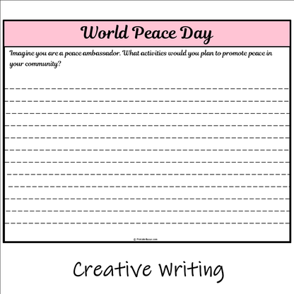 World Peace Day | Main Idea and Supporting Details Reading Passage and Questions