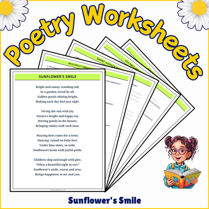 Sunflower's Smile | Poem Grammar Worksheet Printable Activity