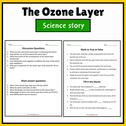 The Ozone Layer | Science Story Reading Comprehension Activity