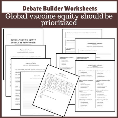 Global vaccine equity should be prioritized | Favour and Against Worksheet Printable Activity