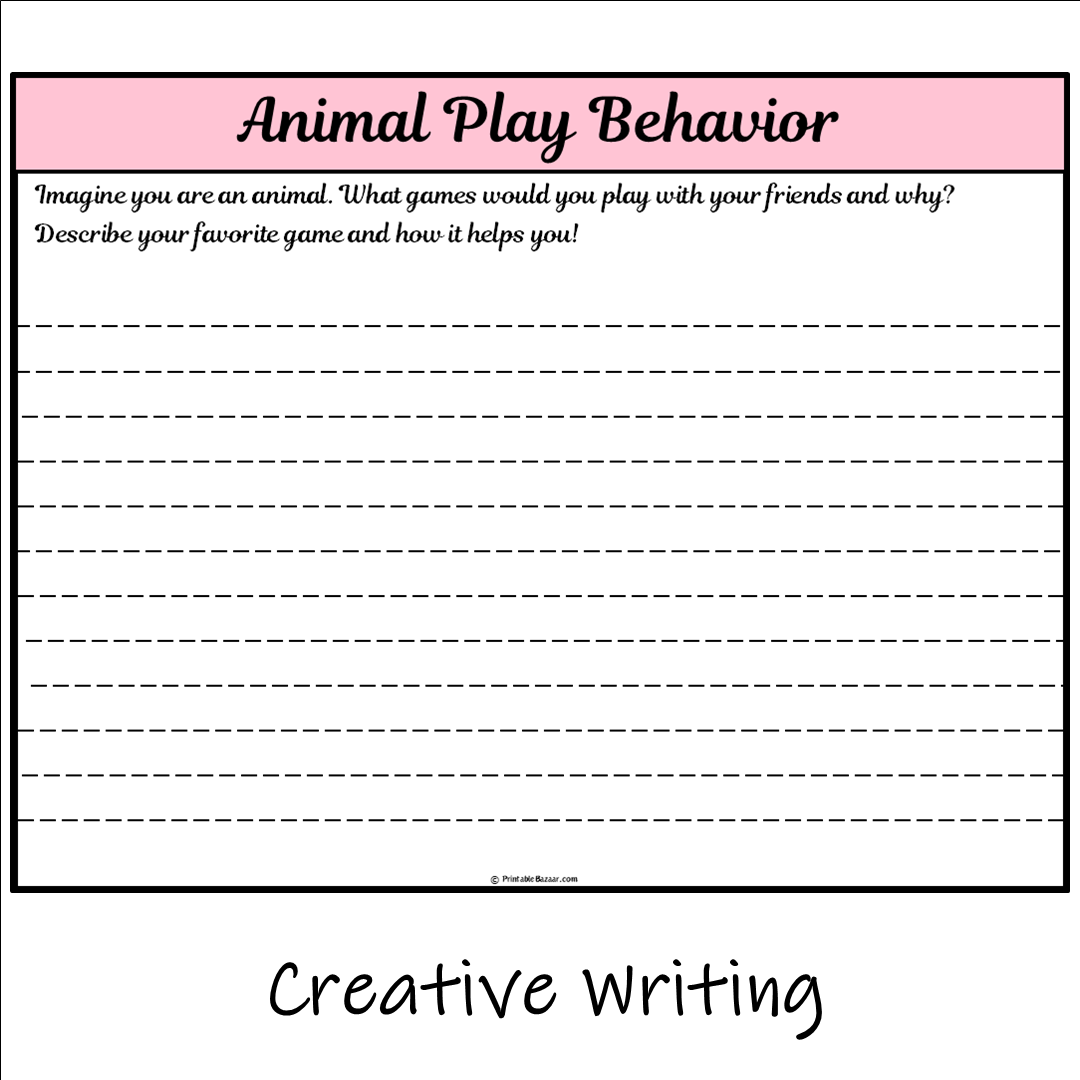 Animal Play Behavior | Main Idea and Supporting Details Reading Passage and Questions