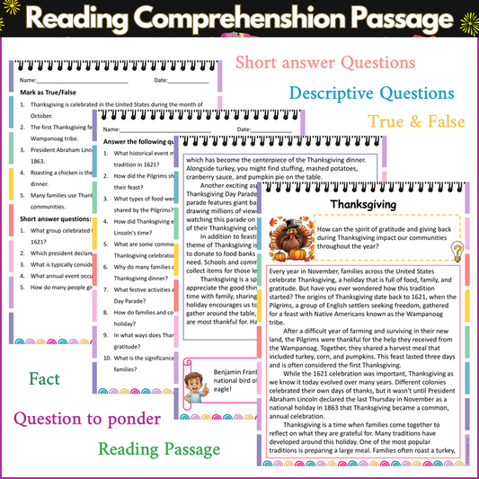 Thanksgiving | Reading Comprehension Passage and Questions