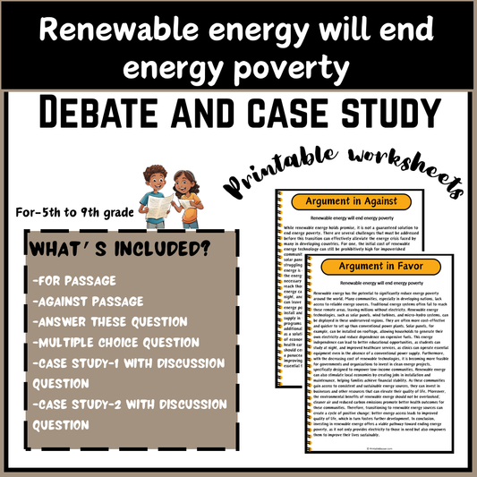 Renewable energy will end energy poverty | Debate Case Study Worksheet