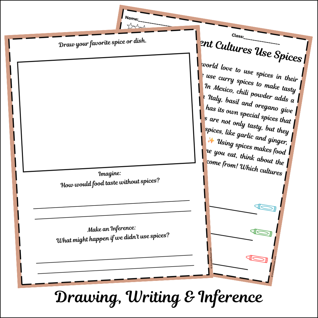How Different Cultures Use Spices | Short Reading Comprehension Creative Worksheet