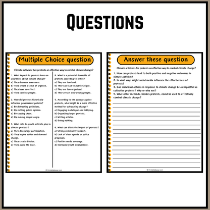 Climate activism: Are protests an effective way to combat climate change? | Debate Case Study Worksheet