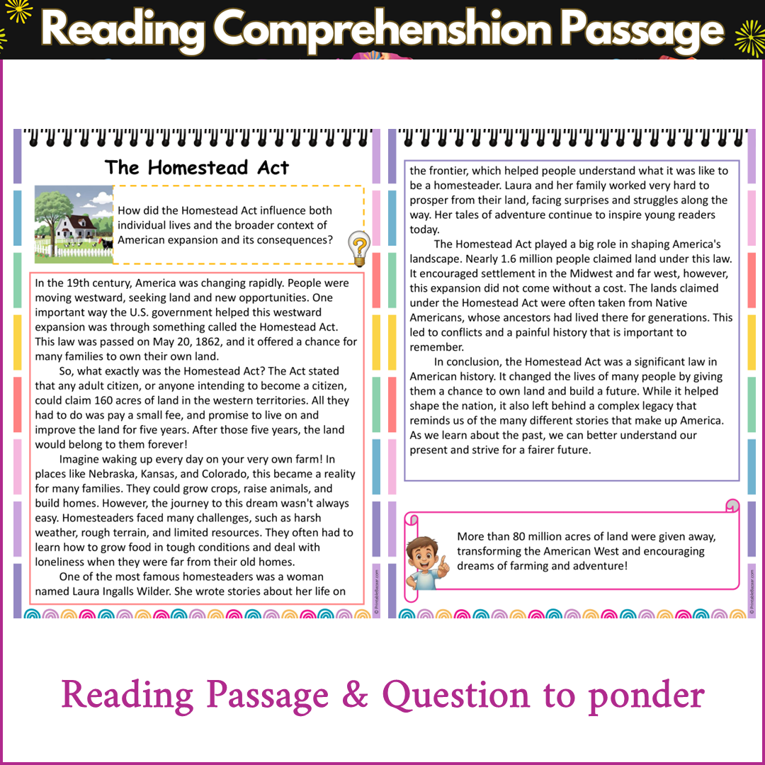 The Homestead Act | Reading Comprehension Passage and Questions