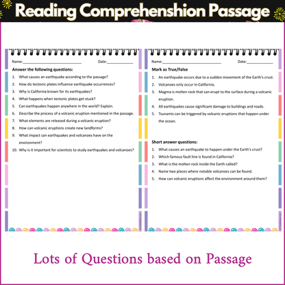 Earthquakes and Volcanoes | Reading Comprehension Passage and Questions