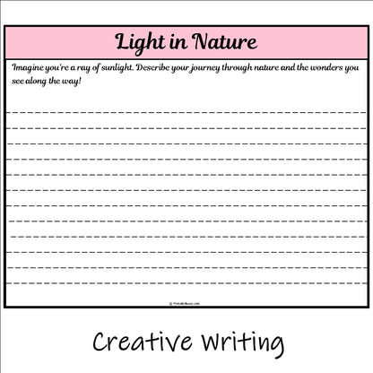 Light in Nature | Main Idea and Supporting Details Reading Passage and Questions