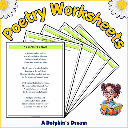 A Dolphin's Dream | Poem Grammar Worksheet Printable Activity