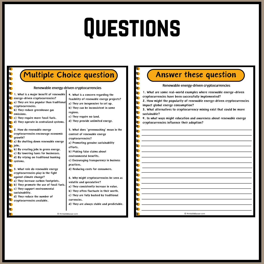 Renewable energy-driven cryptocurrencies | Debate Case Study Worksheet