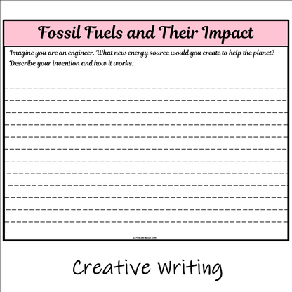 Fossil Fuels and Their Impact | Main Idea and Supporting Details Reading Passage and Questions