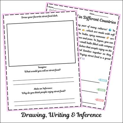 Street Food in Different Countries | Short Reading Comprehension Creative Worksheet