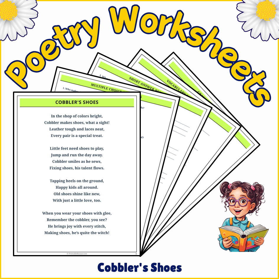 Cobbler's Shoes | Poem Grammar Worksheet Printable Activity