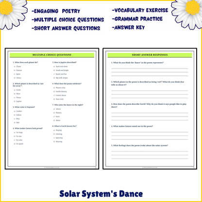 Solar System's Dance | Poem Grammar Worksheet Printable Activity