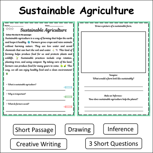 Sustainable Agriculture | Short Reading Comprehension Creative Worksheet