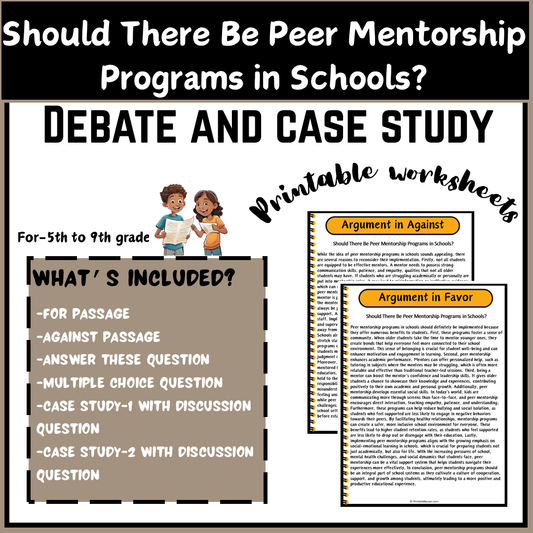 Should There Be Peer Mentorship Programs in Schools? | Debate Case Study Worksheet