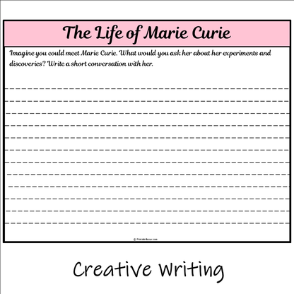 The Life of Marie Curie | Main Idea and Supporting Details Reading Passage and Questions